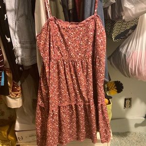 Flower print magenta dress